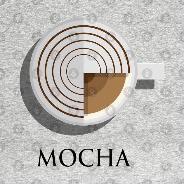 Hot mocha coffee cup top view in flat design style by FOGSJ